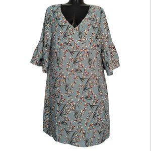 Belongsci Dress - Boho/Prairie Pattern - NEW NWT - Light Blue, Size Large